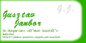 gusztav jambor business card